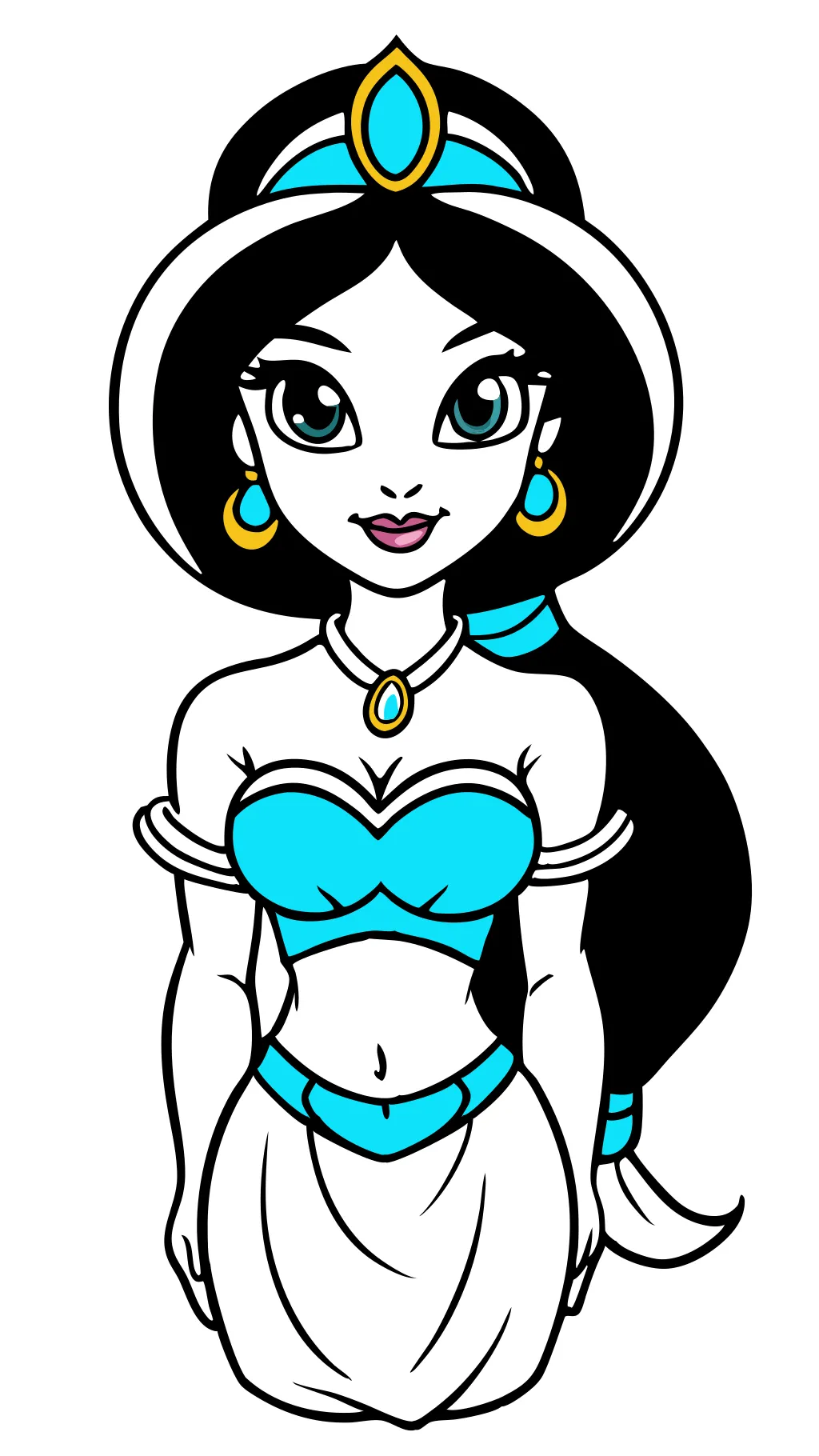 coloriage de princesse Disney Jasmine